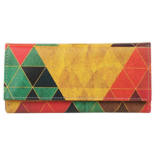 ShopMantra Wallet for Woman | Geometric Print Trifold Wallet | Faux Leather | Multiple Card Slots & Cash Compartment - Image 1