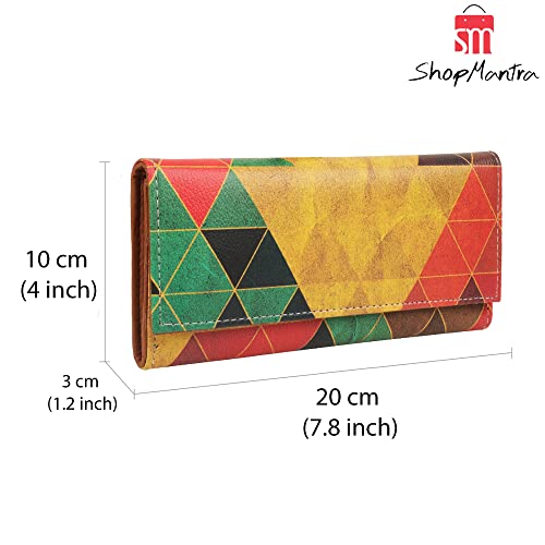 ShopMantra Wallet for Woman | Geometric Print Trifold Wallet | Faux Leather | Multiple Card Slots & Cash Compartment - Image 2