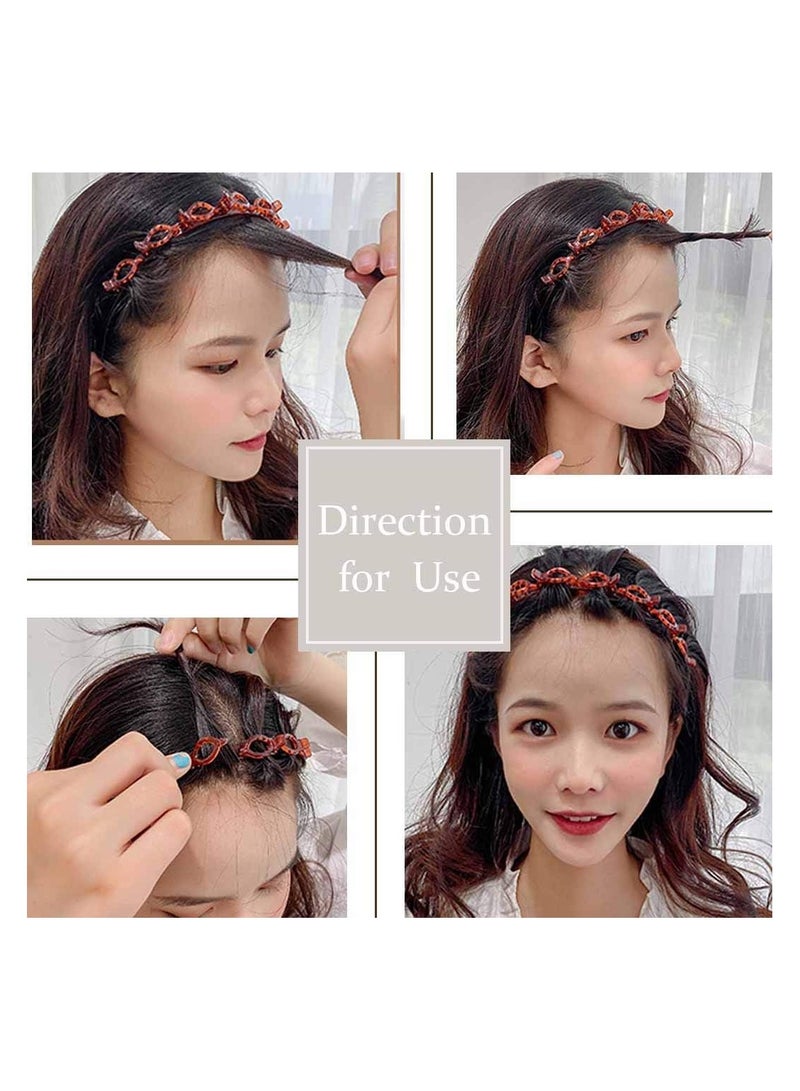 STAR BEJA Double Layer Twist Plait Plastic Black Headbands with Clips Pack of 2 Black - Image 3