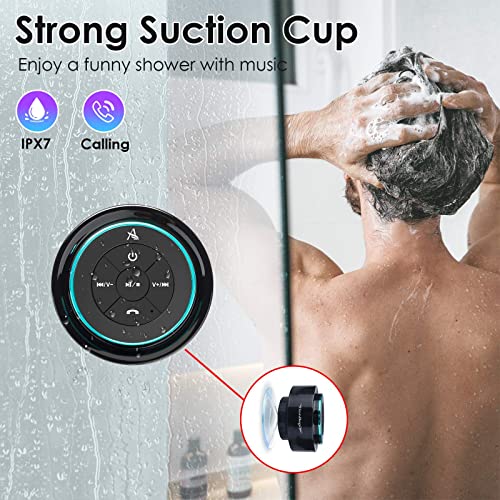 x-leader XLeader, Upgraded, Pro Shower Speaker, Certified IPX7 Waterproof Bluetooth Speaker with Suction Cup, Hook Clip, Built-in Mic, Crystal Sound&Rich Bass, up to 12H Playtime, Ideal Gifts - SoundAngel Mate - Image 3