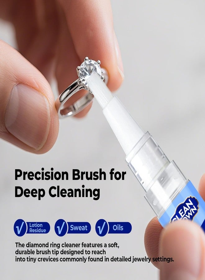 CleanCrown Ring Cleaner Pen (2 Count), Jewelry Cleaner Pen, Portable Jewelry Cleanser Solution, Diamond Sparkle Stick with Soft Brush for Rings, Necklaces, Bracelets - Image 4