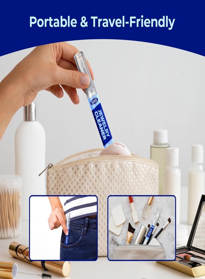 CleanCrown Ring Cleaner Pen (2 Count), Jewelry Cleaner Pen, Portable Jewelry Cleanser Solution, Diamond Sparkle Stick with Soft Brush for Rings, Necklaces, Bracelets - Image 3