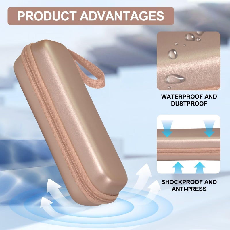 TUNYINSH Toothbrush Travel Case for Oral B/Oral-B Pro 1000 1500 5000 7000 7500 6000 9600/ Phlips Sonicare 4100 5100 1100 6100 5300 Electric Toothbrush, Portable Hard Protective Storage Bag (Gold) - Image 4