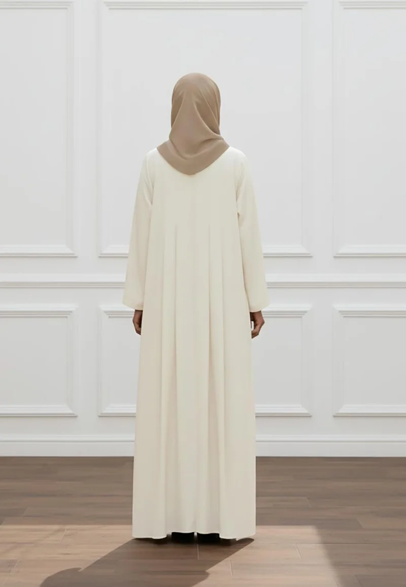 Nukhbaa  Luxurious 2-Piece BarB Crepe Abaya Set | Matching Inner Dress & Hijab Included-2P820 for Women | Best Price UAE