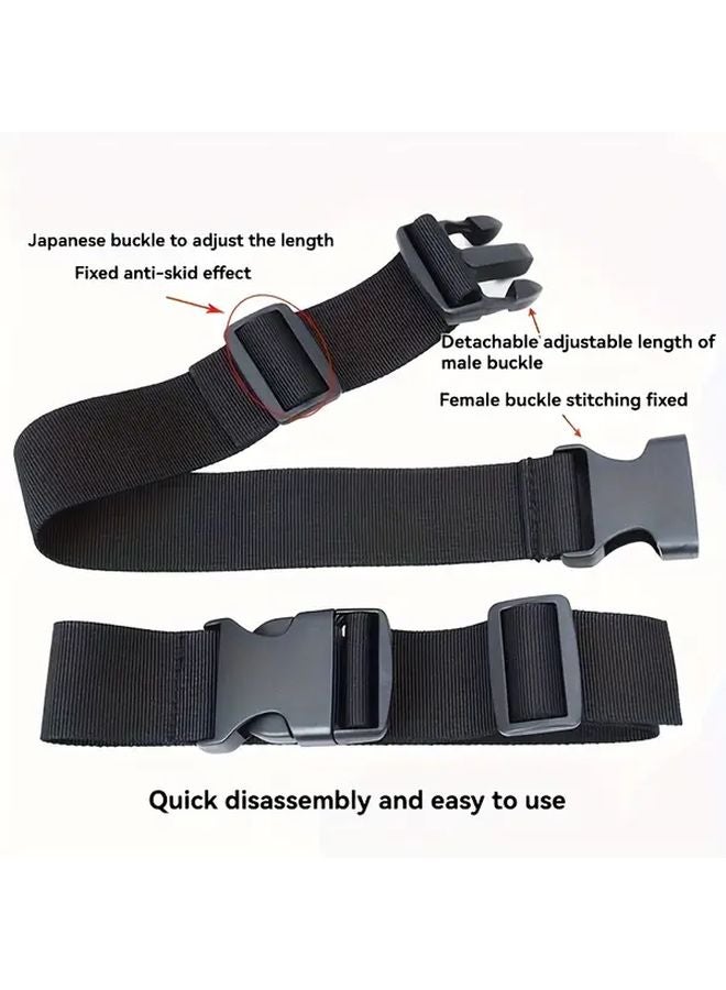 Black Adjustable Quick Release Buckle Strap Non Slip Secure Travel Gear Durable - Image 5