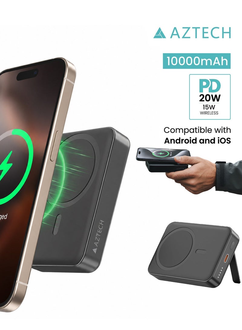 Aztech باور بانك لاسلكي ذكي من AZTECH Powergo سعة 10000 مللي أمبير - Image 1