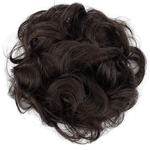 CAISHA Messy Scrunchie Bun Voluminous Wavy Hairpiece Heatresistant Synthetic Fibres Brown G4A - Image 2
