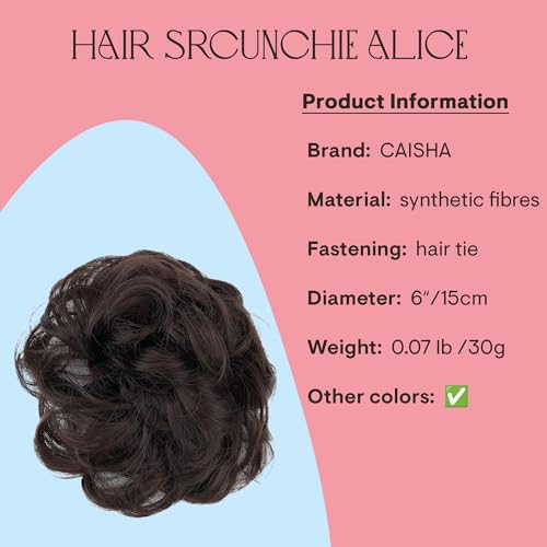 CAISHA Messy Scrunchie Bun Voluminous Wavy Hairpiece Heatresistant Synthetic Fibres Brown G4A - Image 5