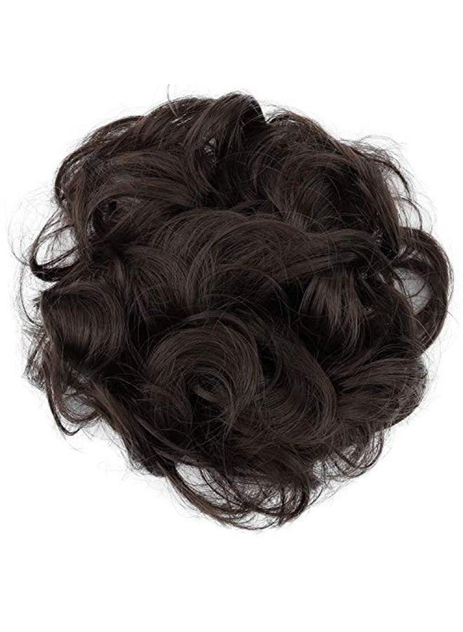 CAISHA Messy Scrunchie Bun Voluminous Wavy Hairpiece Heatresistant Synthetic Fibres Brown G4A - Image 1