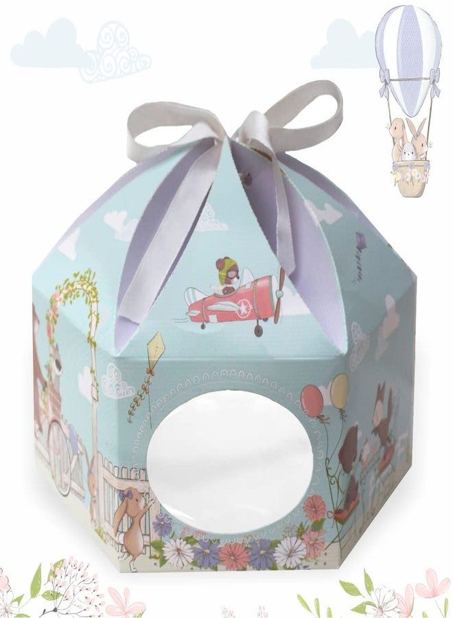Chic a Choc Half Kg Cake Box/Hamper Box Pack of 8. With Ivory White Satin Ribbon. Spring Woodland Theme Baby Shower Gifting Box - Image 1