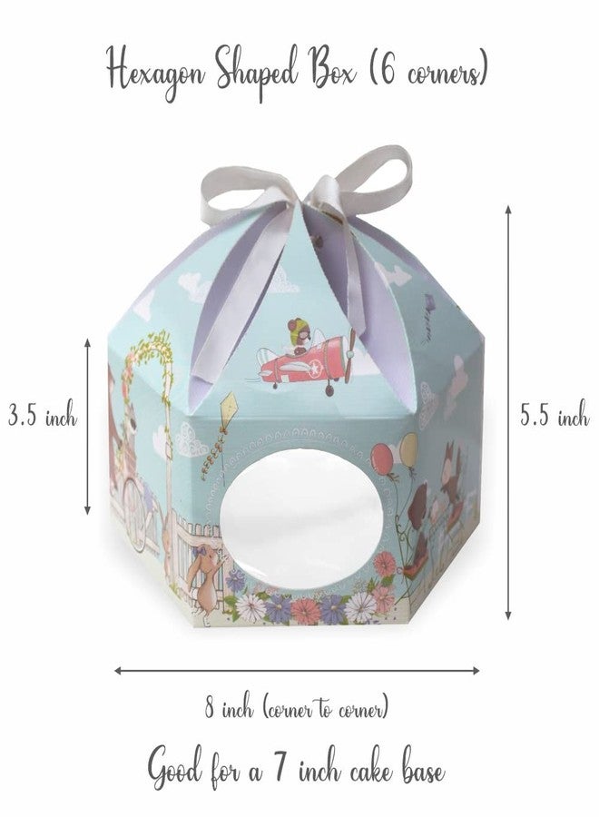 Chic a Choc Half Kg Cake Box/Hamper Box Pack of 8. With Ivory White Satin Ribbon. Spring Woodland Theme Baby Shower Gifting Box - Image 2