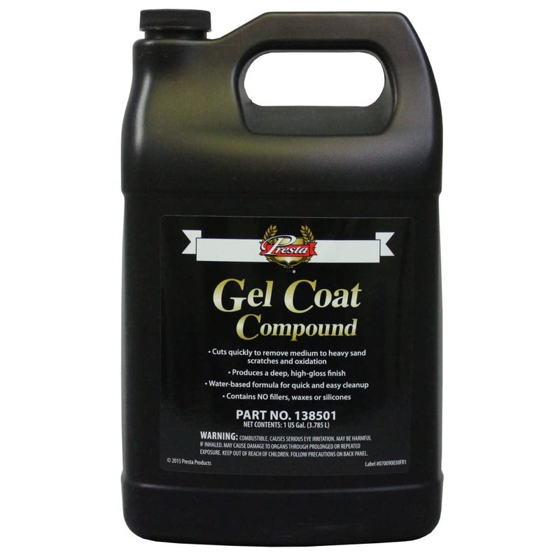 Presta 138501 Gel Coat Compound for Removing P1000 Grit, Finer Sand Scratches and Oxidation - 1 Gallon, White - Image 3