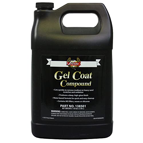 Presta 138501 Gel Coat Compound for Removing P1000 Grit, Finer Sand Scratches and Oxidation - 1 Gallon, White - Image 1
