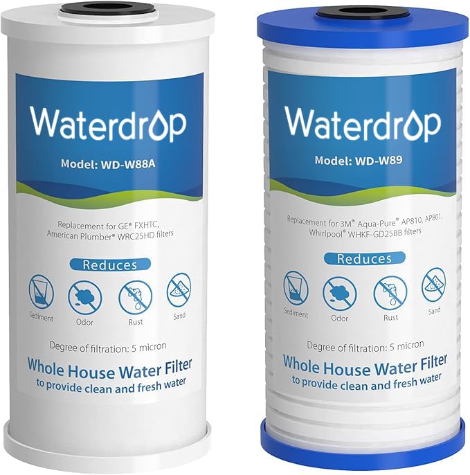 Waterdrop FXHTC AP810 10" x 4.5" Whole House Water Filter, Replacement for GE® FXHTC, 3M® Aqua-Pure AP810, Culligan® RFC-BBSA, W50PEHD, GXWH40L, GXWH35F, DuPont WFHD13001, Pentek® R50-BB - Image 1