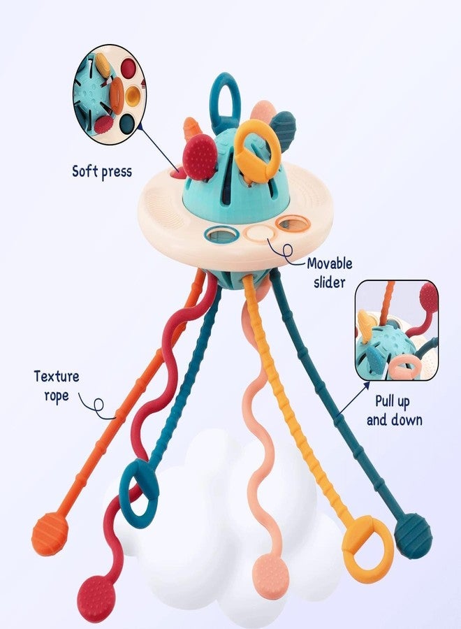 KIPA GAMING Proudly Made in India, Interactive UFO Silicone Pull String Learning Toy for Kids - Baby Sensory Travel and Teething Toys, Ideal for 6-12-18 Months Toddler Exploration, Multicolor - Image 4