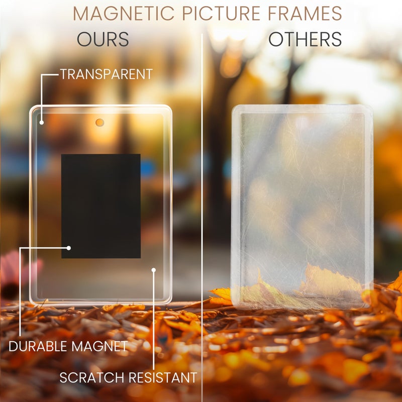 Kurtzy Kurtzy Blank Photo Frame Insert Fridge Magnets (20 Pack) - for Photos 7 x 4.5cm (2.75 x 1.77 inches) - Translucent Clear Acrylic Refrigerator Magnets for Small Photos - Gifts for Family & Friends - Image 4