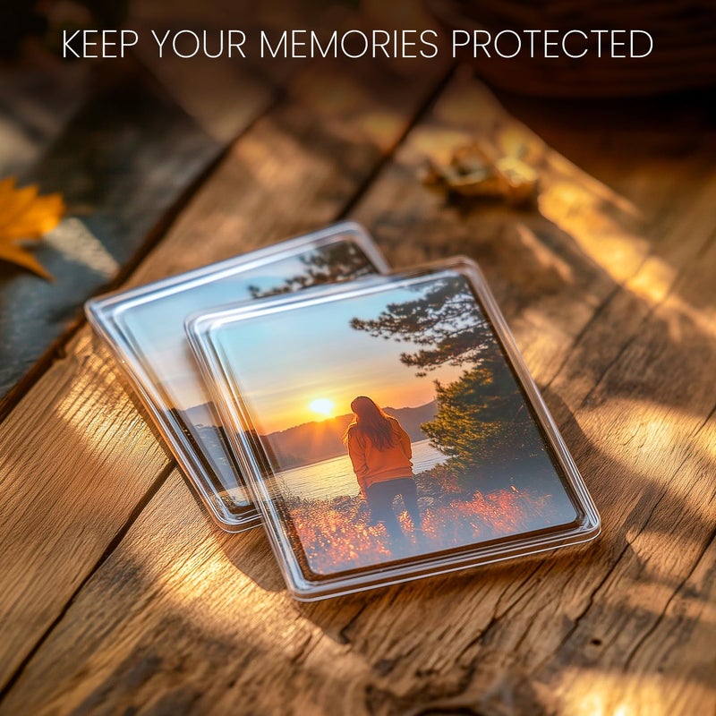 Kurtzy Kurtzy Blank Photo Frame Insert Fridge Magnets (20 Pack) - for Photos 7 x 4.5cm (2.75 x 1.77 inches) - Translucent Clear Acrylic Refrigerator Magnets for Small Photos - Gifts for Family & Friends - Image 3