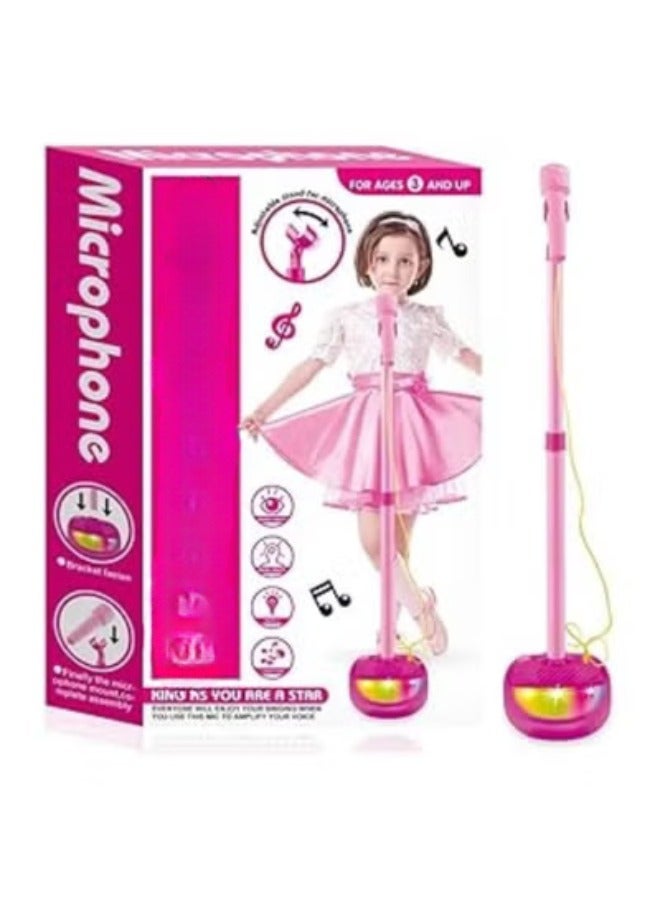 حديقة الألعاب ميكروفون كاريوكي للأطفال مع حامل - آلة ميكروفون ممتعة باللون الوردي | مثالية للغناء والترفيه - Image 1