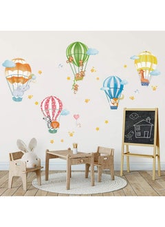 decalmile decalmile Animals in Hot Air Balloons Wall Decals Elephant Giraffe Monkey Wall Stickers Baby Nursery Kids Bedroom Playroom Wall Decor  - Image 3