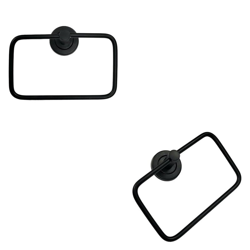 Nooks Stainless Steel Folding Towel Rack Chrome for BathroomTowel StandTower HolderTowel Hanger Double Towel Rod Size BlackPack of 2 - Image 1