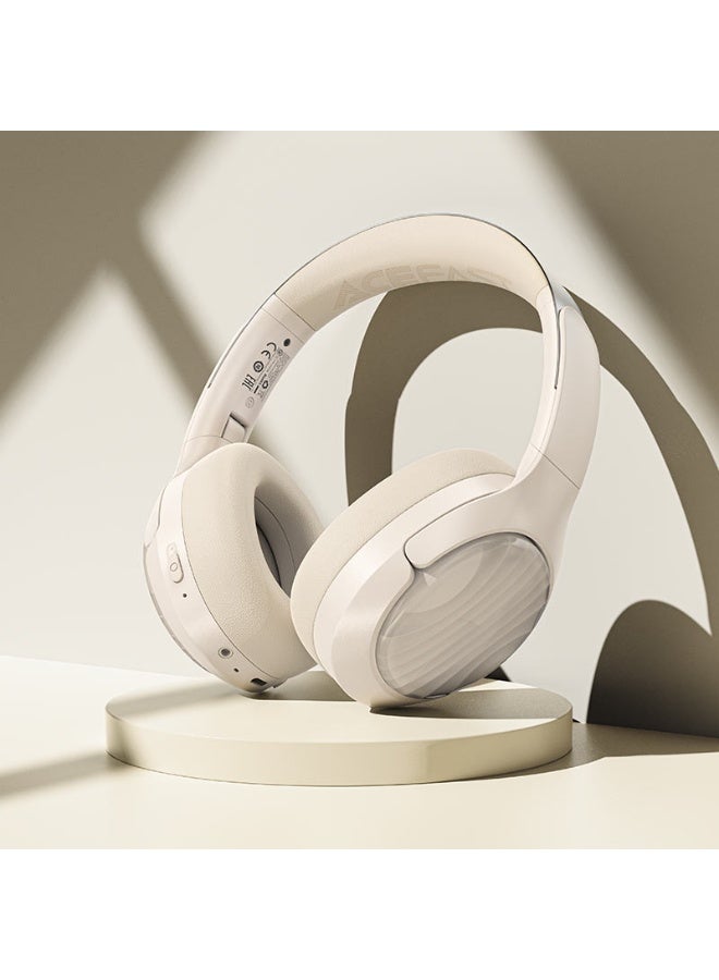 ACEFAST Wireless Over Ear Headphones H5, 45 hours Play Time, ANC noise cancelling, 40mm professional-grade Hi-Fi drivers, Stainless steel adjustable headband - White - Image 2