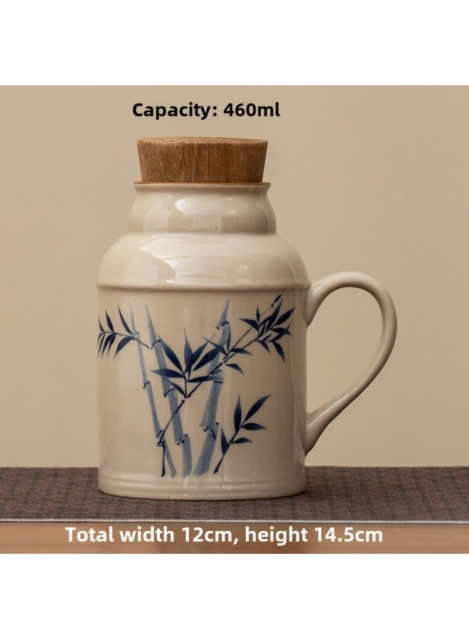 Ceramic Small Thermos Household Carry-on Vintage Cold Water Bottle To Make Tea Office Stuffy Teapot Creative Water Cup Mug-color:Bamboo Water Kettle-capacity:About 460ml - Image 1