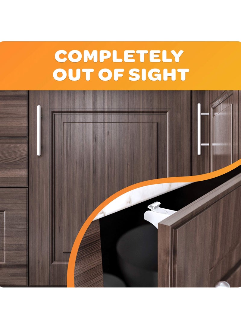 Mr. Penda 4 Locks 1 Key Magnetic Cabinet Locks Baby Cabinet Safety Latches Baby Proofing Cabinet Locks (White) - Image 5