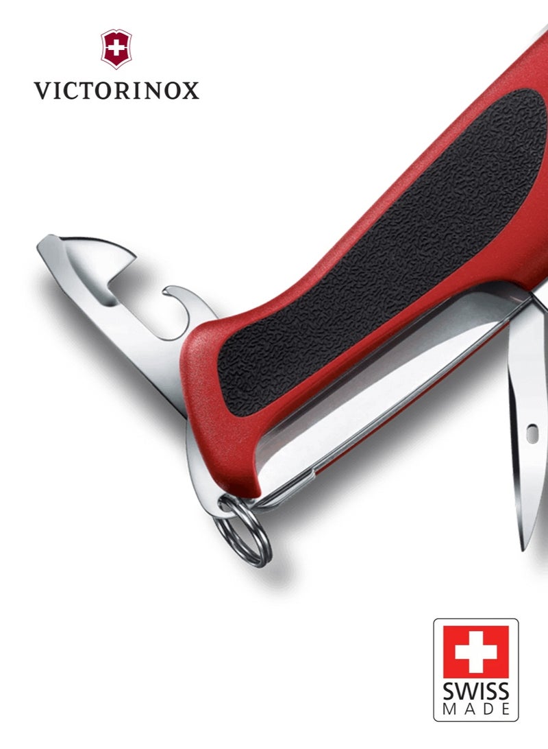 Victorinox Ranger Grip 79 Red/Black 0.9563.MC | Multi-Functional Outdoor Knife with Secure Grip | Durable Stainless Steel Blade | Ideal for Adventurers and Outdoor Enthusiasts - Image 3
