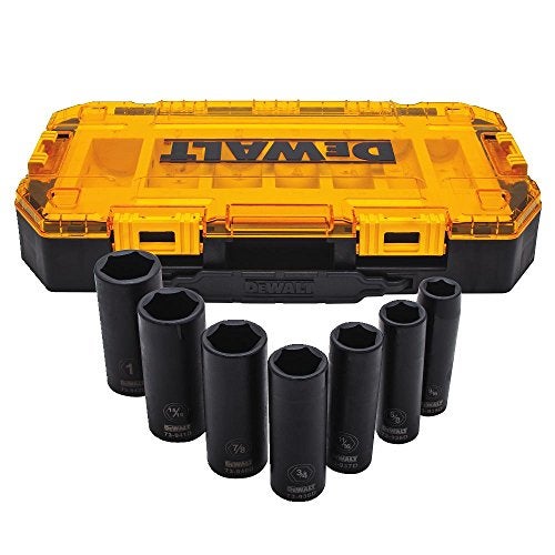 DEWALT DWMT74736 Tough Box 7PC SAE 12 Deep Drive Impact Socket Set - Image 3
