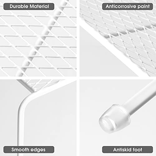 Lonian Kitchen Cupboard Organiser - Home Storage Shelf Wire Rack (2-Pack) for Cabinets, Countertops, Pantries | Rust-Proof, Space Saving, White - Image 3