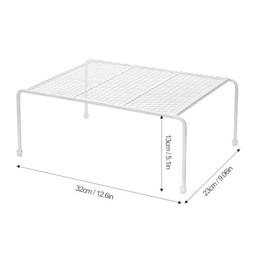 Lonian Kitchen Cupboard Organiser - Home Storage Shelf Wire Rack (2-Pack) for Cabinets, Countertops, Pantries | Rust-Proof, Space Saving, White - Image 2