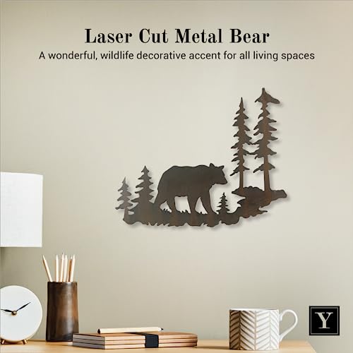 Young's Inc. Laser Cut Metal Bear – 20” x 16” - Bear Decorations for Home - Cabin Decor - Image 2
