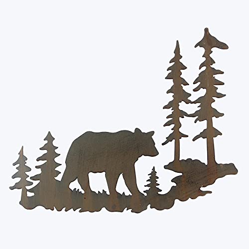 Young's Inc. Laser Cut Metal Bear – 20” x 16” - Bear Decorations for Home - Cabin Decor - Image 1