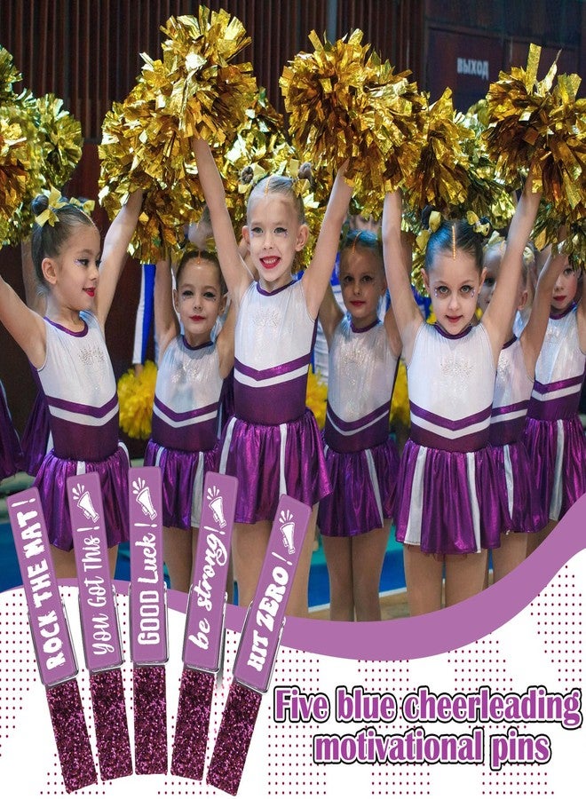 Kigeli 30 Pcs Spirit Clips Cheer Pins Cheerleader Gifts Clothes Pins for Backpacks Competition Glittered for Team Cheer Gifts Stuff Supplies Party Favors Accessories Bulk(Purple,Shiny) - Image 2