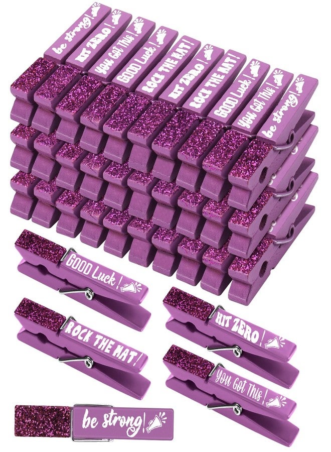 Kigeli 30 Pcs Spirit Clips Cheer Pins Cheerleader Gifts Clothes Pins for Backpacks Competition Glittered for Team Cheer Gifts Stuff Supplies Party Favors Accessories Bulk(Purple,Shiny) - Image 1
