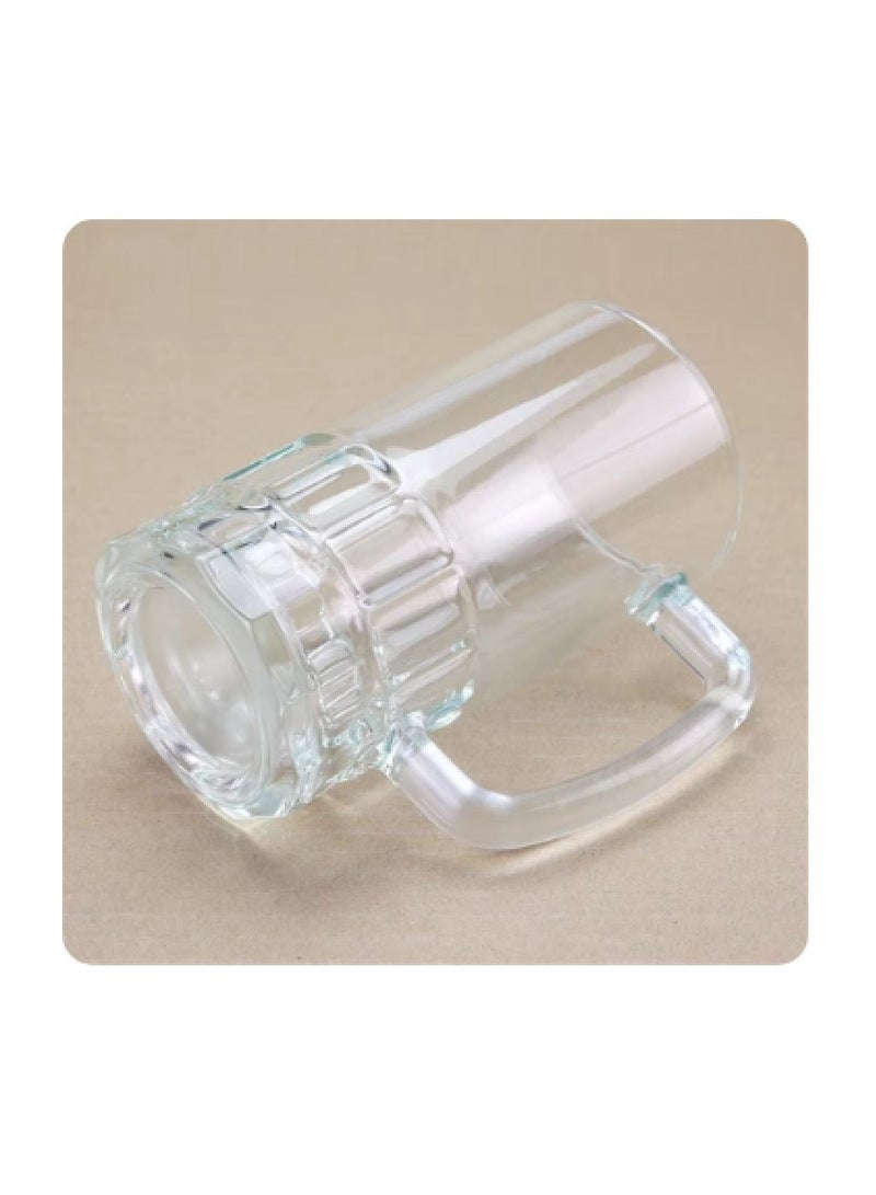 Glass Water Drink Cup Coffee Jar Juice Cup with C-Type Handle 4 pcs  - Image 2