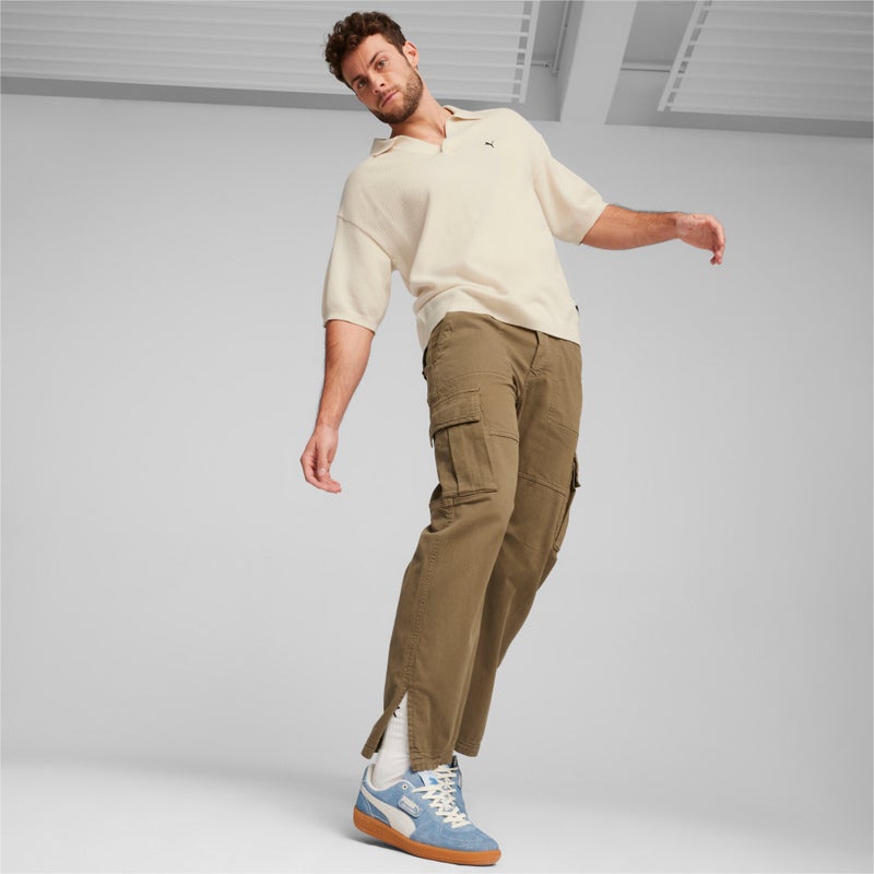 PUMA Basketball Nostalgia Mens White Knitted Polo Shirt - Image 4