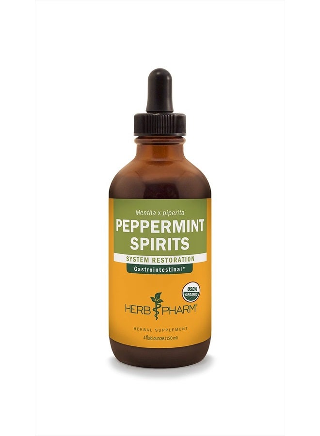 HERB PHARM Certified Organic Peppermint Spirits Liquid Extract Digestive Support Blend - 4 Ounce (DPEP04) - Image 1