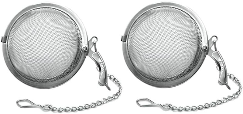 XOTL 3 Inch Tea Ball Infuser – 2 PCS Stainless Steel Mesh Strainer for Loose Leaf Tea, Spices, Herbs – Reusable Tea Steeper – Dishwasher Safe – Metal Tea Filter - Image 1