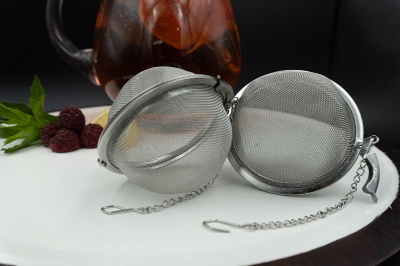 XOTL 3 Inch Tea Ball Infuser – 2 PCS Stainless Steel Mesh Strainer for Loose Leaf Tea, Spices, Herbs – Reusable Tea Steeper – Dishwasher Safe – Metal Tea Filter - Image 4