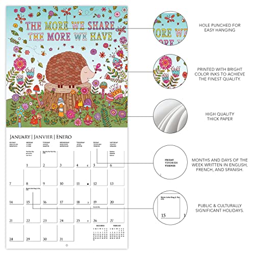 Graphique 2024 Life is Sweet Wall Calendar | 12” x 12” | Thick Paper | Home & Office Organizer | Large Monthly Grid | 3 Languages & Marked Holidays | 4 Month Preview Page for 2025… - Image 3