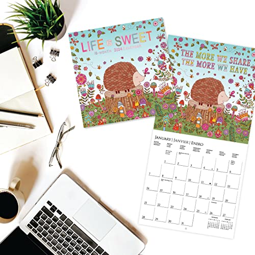 Graphique 2024 Life is Sweet Wall Calendar | 12” x 12” | Thick Paper | Home & Office Organizer | Large Monthly Grid | 3 Languages & Marked Holidays | 4 Month Preview Page for 2025… - Image 2