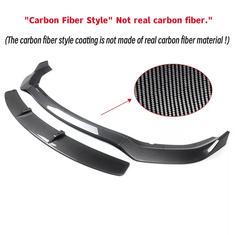 NEESPOC Front Bumper Lip Splitter Spoiler Fit for Dodge Charger SRT Hellcat/RT Scat Pack/Daytona/RT 392 2015-2023 Carbon Fiber Style Coating 4pcs Accessories Air Chin Body Kit - Image 4