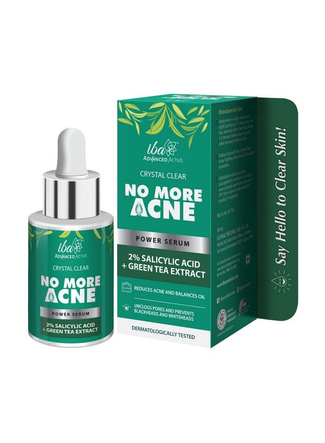 Iba مصل كريستال كلير نو مور آكني 2% بحمض الساليسيليك القوي لعلاج حب الشباب والبثور والرؤوس السوداء والمسام المفتوحة للبشرة الدهنية أو المختلطة سعة 30 مل - Image 2