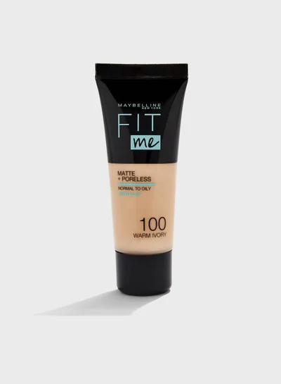 MAYBELLINE NEW YORK Fit Me Matte & Poreless Foundation - 100 Warm Ivory