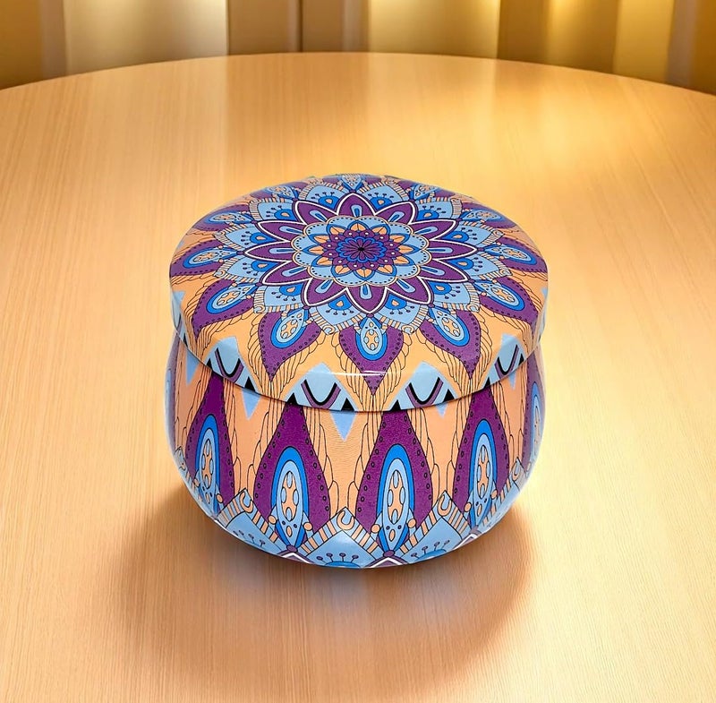 Maefele Decorative Scented Candles in Designer Tins, Set of 4, Gift Set (Celebration Glow) - Image 4