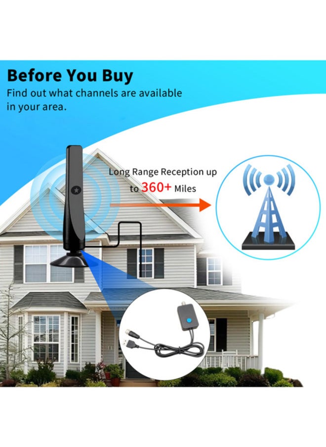 Chixing - TV Antenna Indoor Antenna for Smart TV for Long Range Reception and All Smart TVs HD Digital Antenna with Amplifier Audio Video for Local Channels Supports 4K 1080p-2025 Upgrade - Image 1