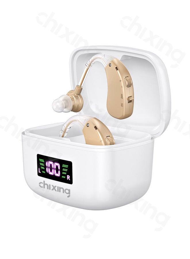 Chixing OTC Hearing Aid, Mini Ear Hearing Machine for Hearing Loss, BTE Hearing Aids Rechargeable for Seniors - 96 Hrs Standby, 1 Hour for 20 Hrs of Use, Nearly Invisible, Noise Cancelling, Easy Volume Control & Operation - Image 1