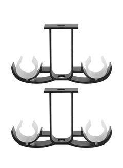 SYOSI 2Pcs Curtain Rod Brackets Aluminum Alloy Holders Top Mounted Double Hanging Ceiling Mount Drapery  - Image 1