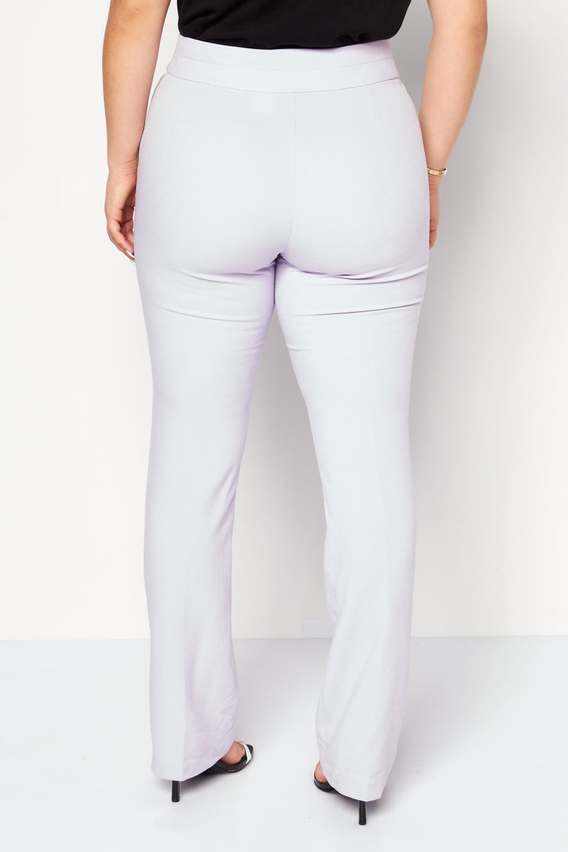Tahari Women Regular Fit Textured Pants, Lilac  - Image 4